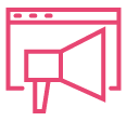 Ilustración de megáfono en sitio web